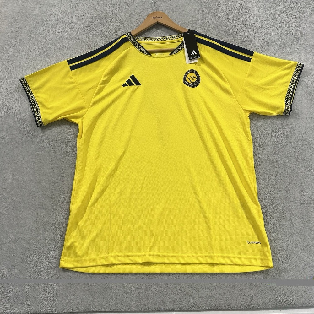 Adidas Al Nassr Cristiano Ronaldo #7 Yellow/Black Home Jersey Shirt Men's 4XL